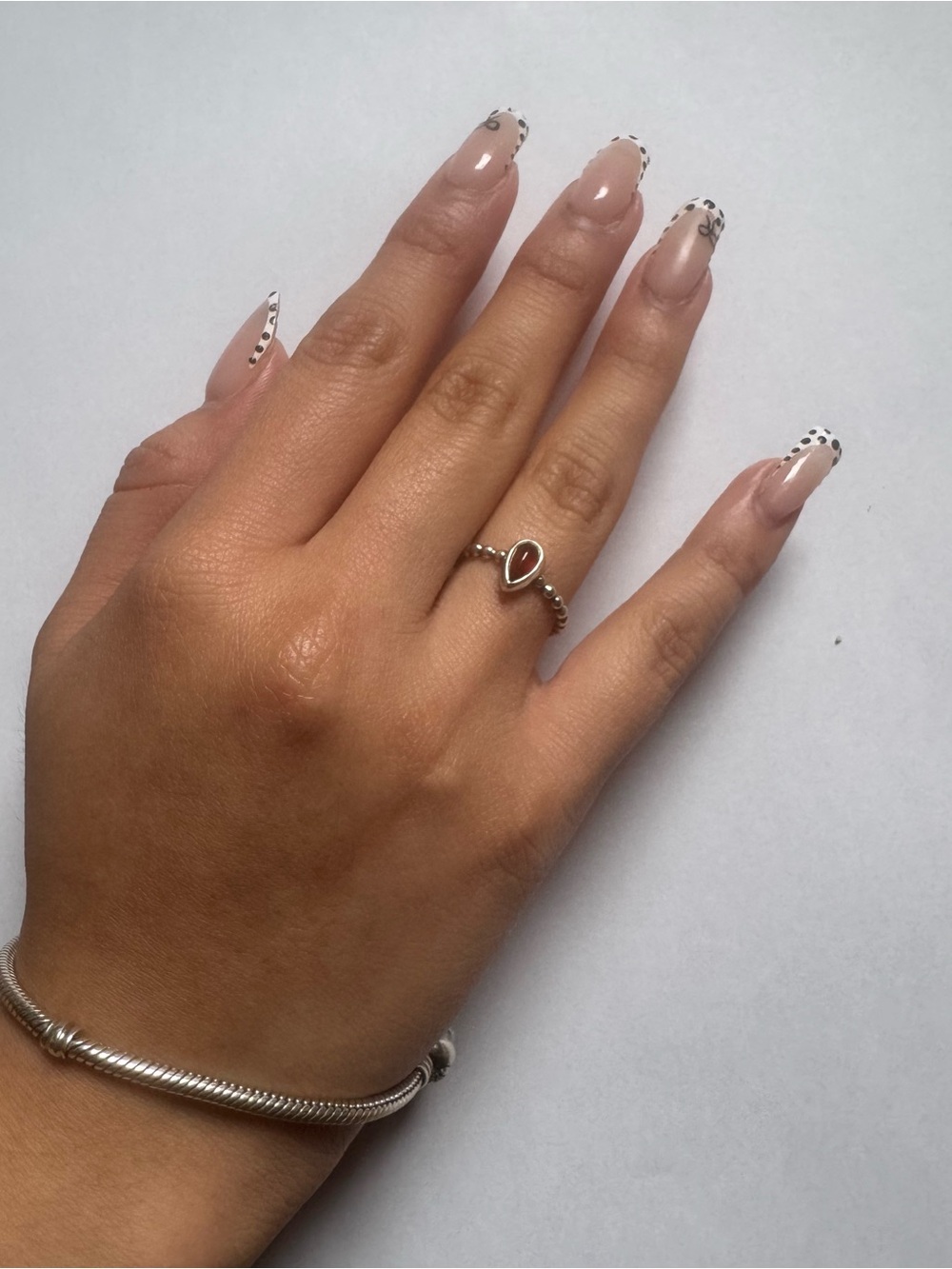 James Avery Silver 925 Teardrop Beaded Ring - Silver